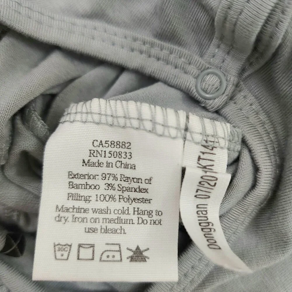 Kyte Baby Romper Pajama 6/12 Months Gray Snaps Sleepwear Soft Fabric